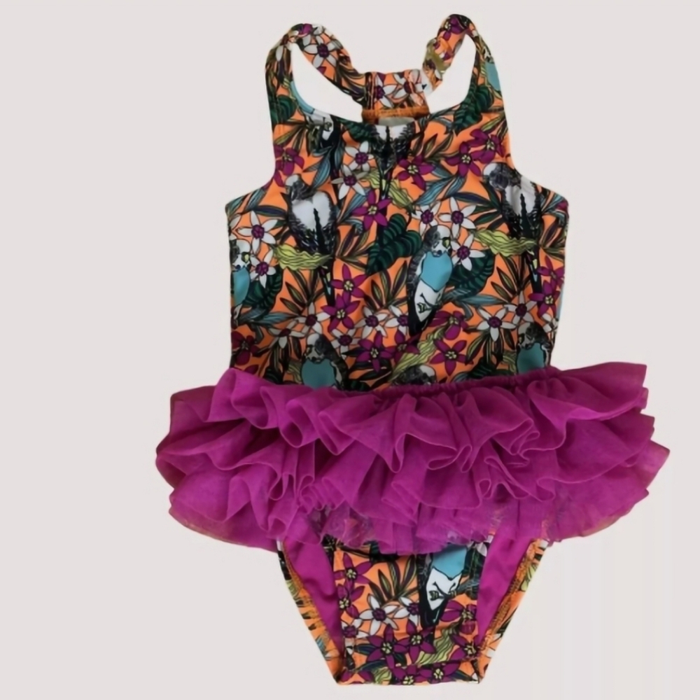 Cat & Jack Floral Swimsuit  For Toddlers with Pink Accents sz 2T